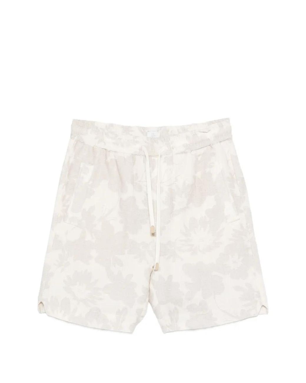 Eleventy White Floral-Print Deck Shorts for men