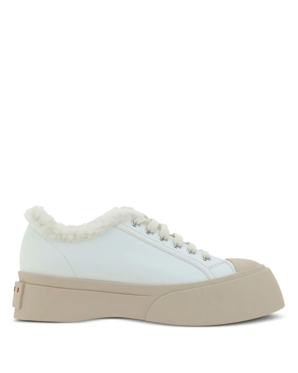 Marni White Leather Low Top Sneakers