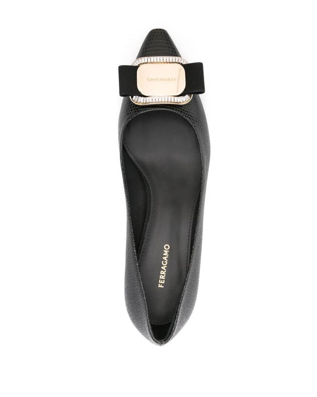 Ferragamo Black New Vara 40Mm Leather Pumps