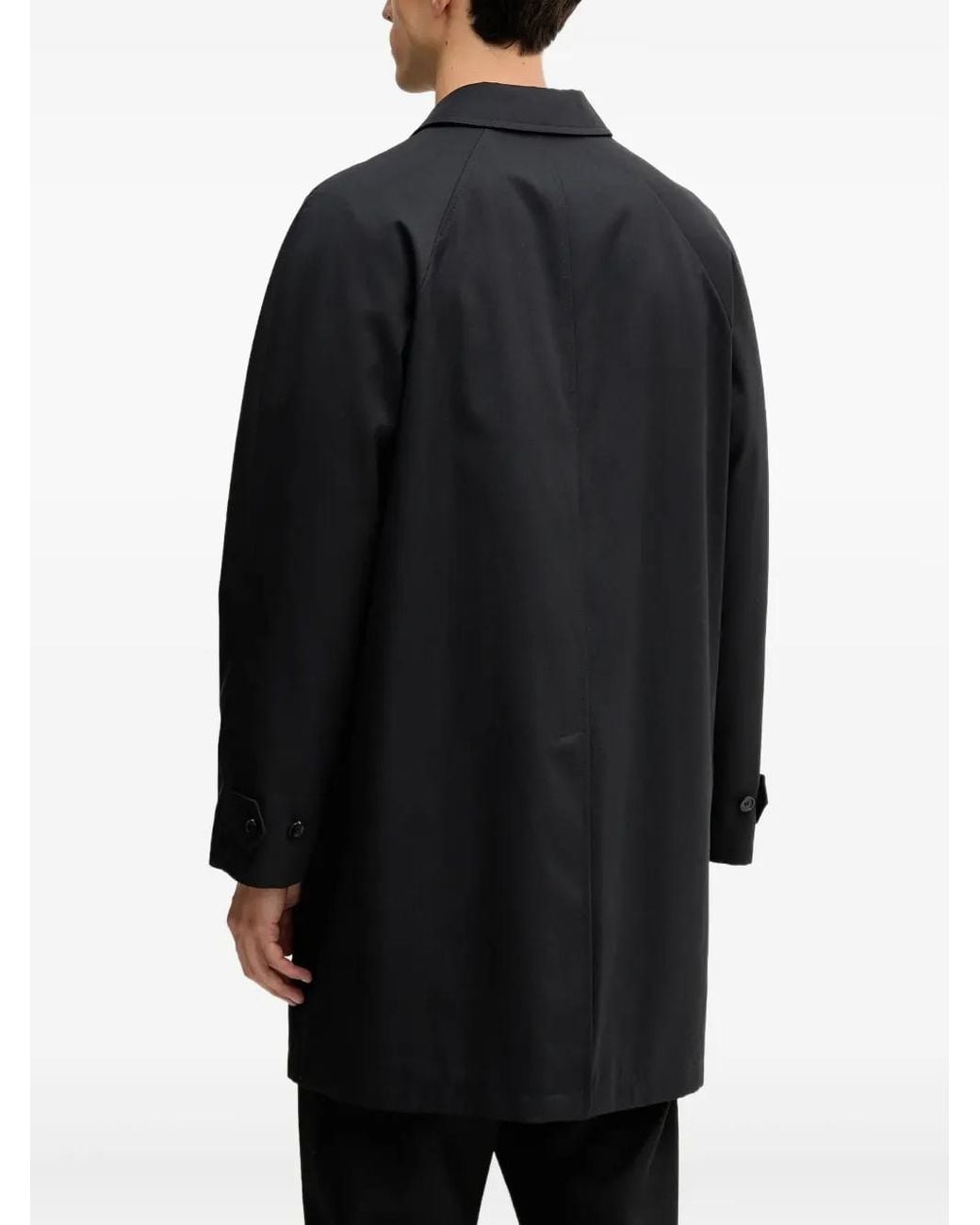 Bally Black Logo-Patch Coat for men