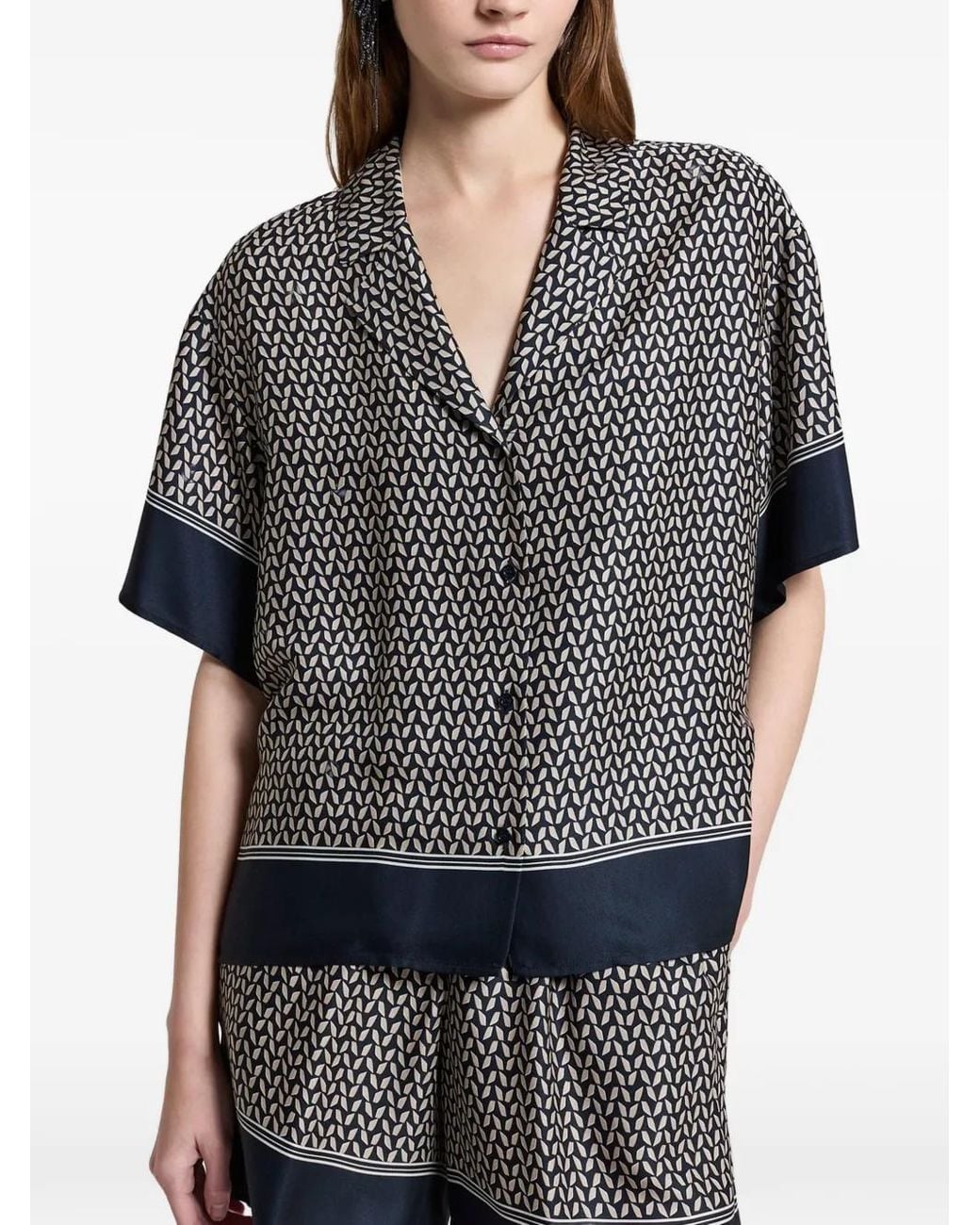 Peserico Black Patterned Shirt