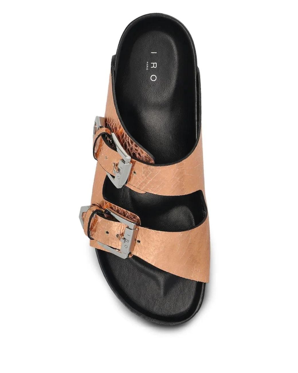 IRO Brown Leather Slides
