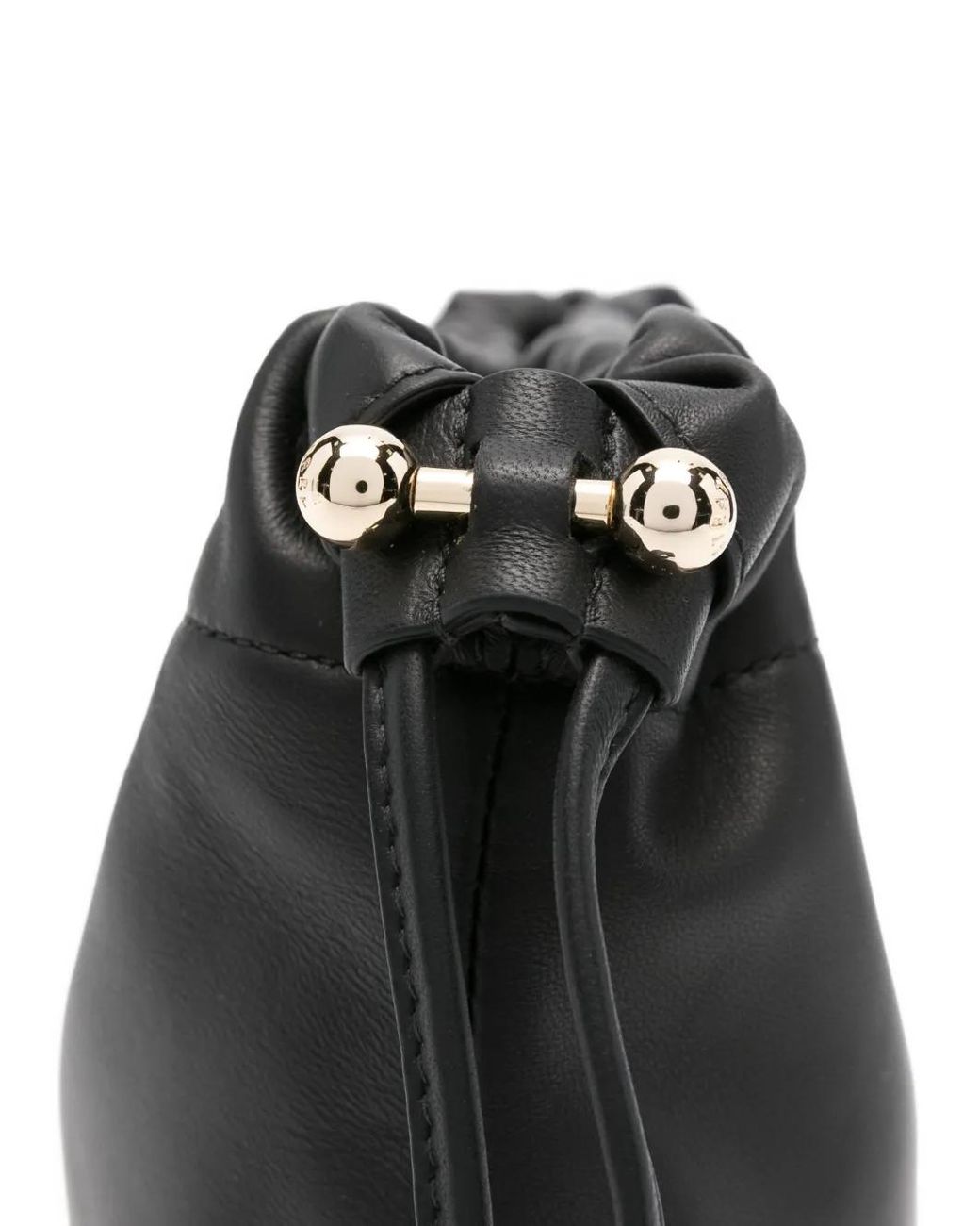 Charlotte Drawstring Soft Nappa Negro Strathberry de color Black