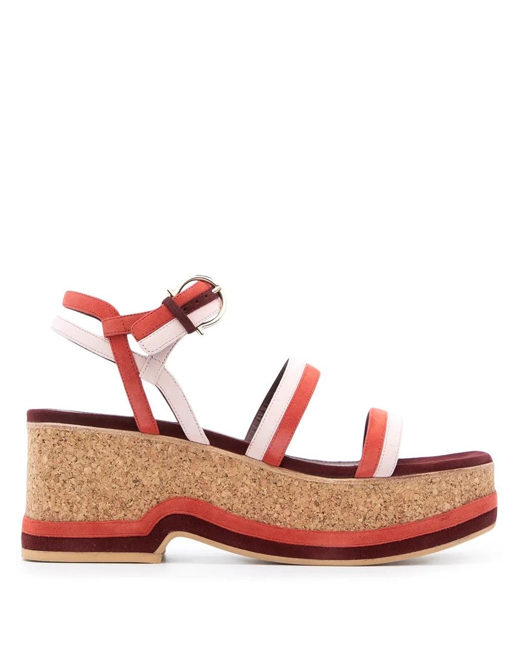 Ferragamo Multicolor Mysen 75mm Wedge Sandals