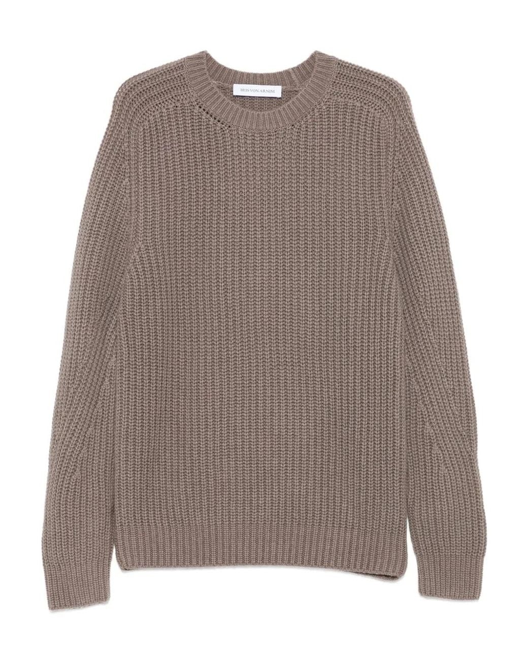Iris Von Arnim Brown Ribbed Sweater for men