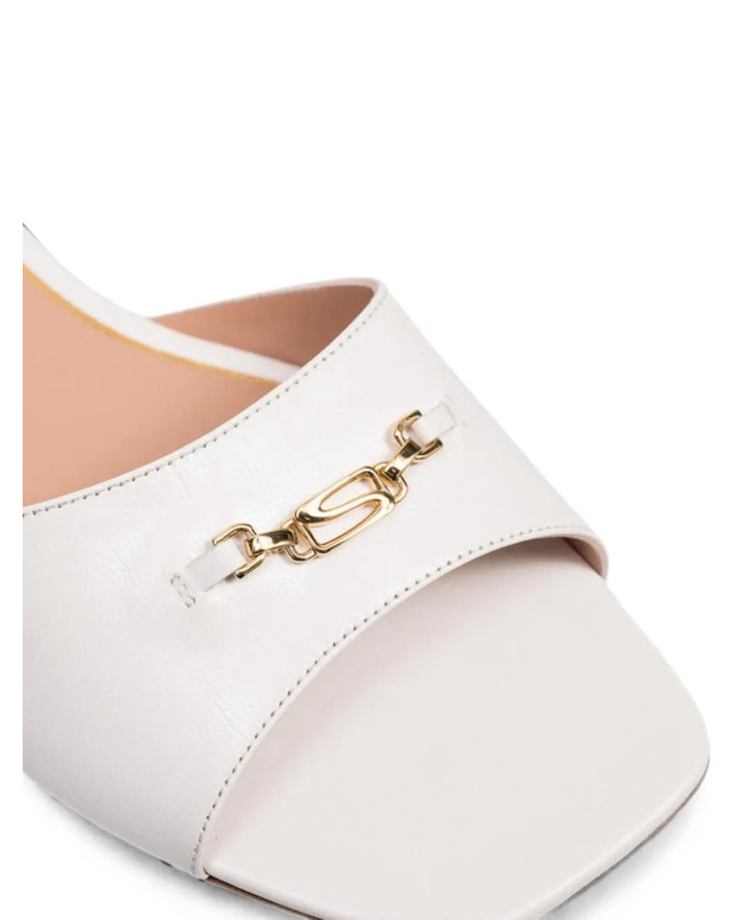 Santoni White Leather Sandals