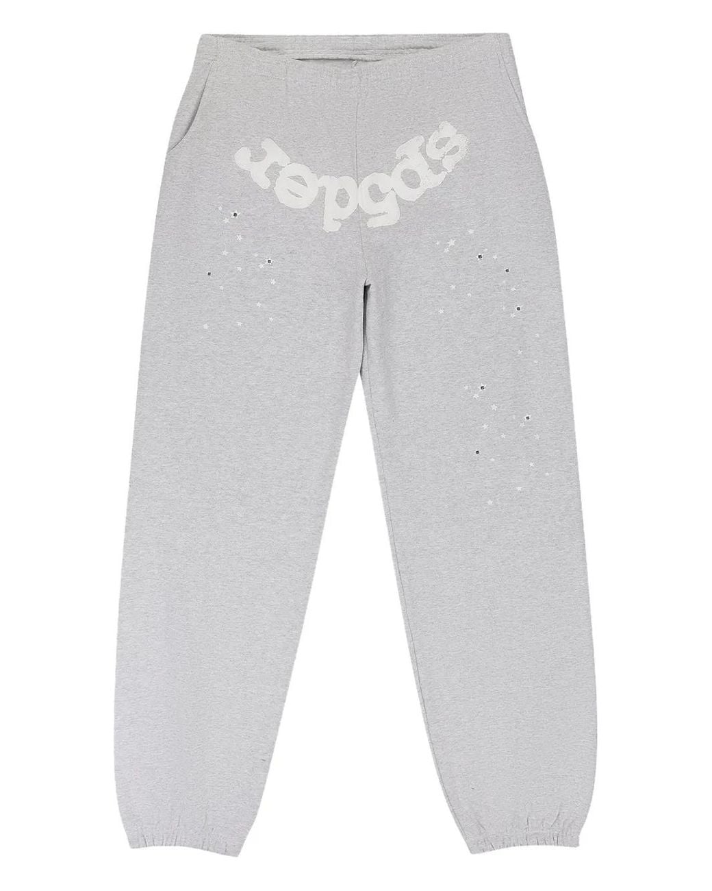 Sp5der Gray Web-Embellished Track Pants for men
