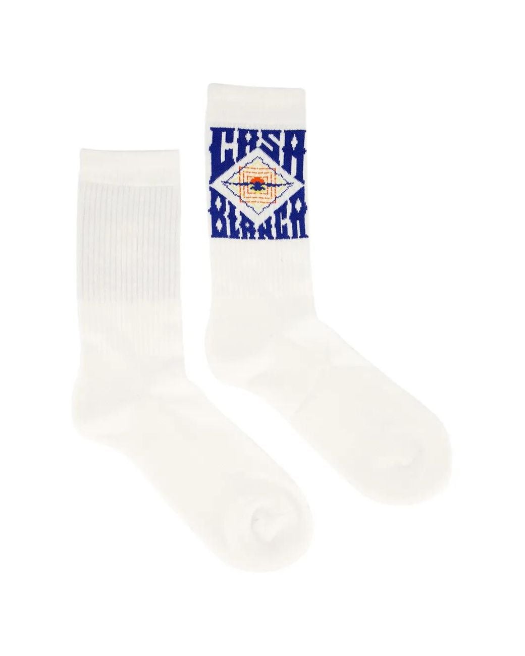 Casablanca White Hermons Mirage Logo-Intarsia Socks for men