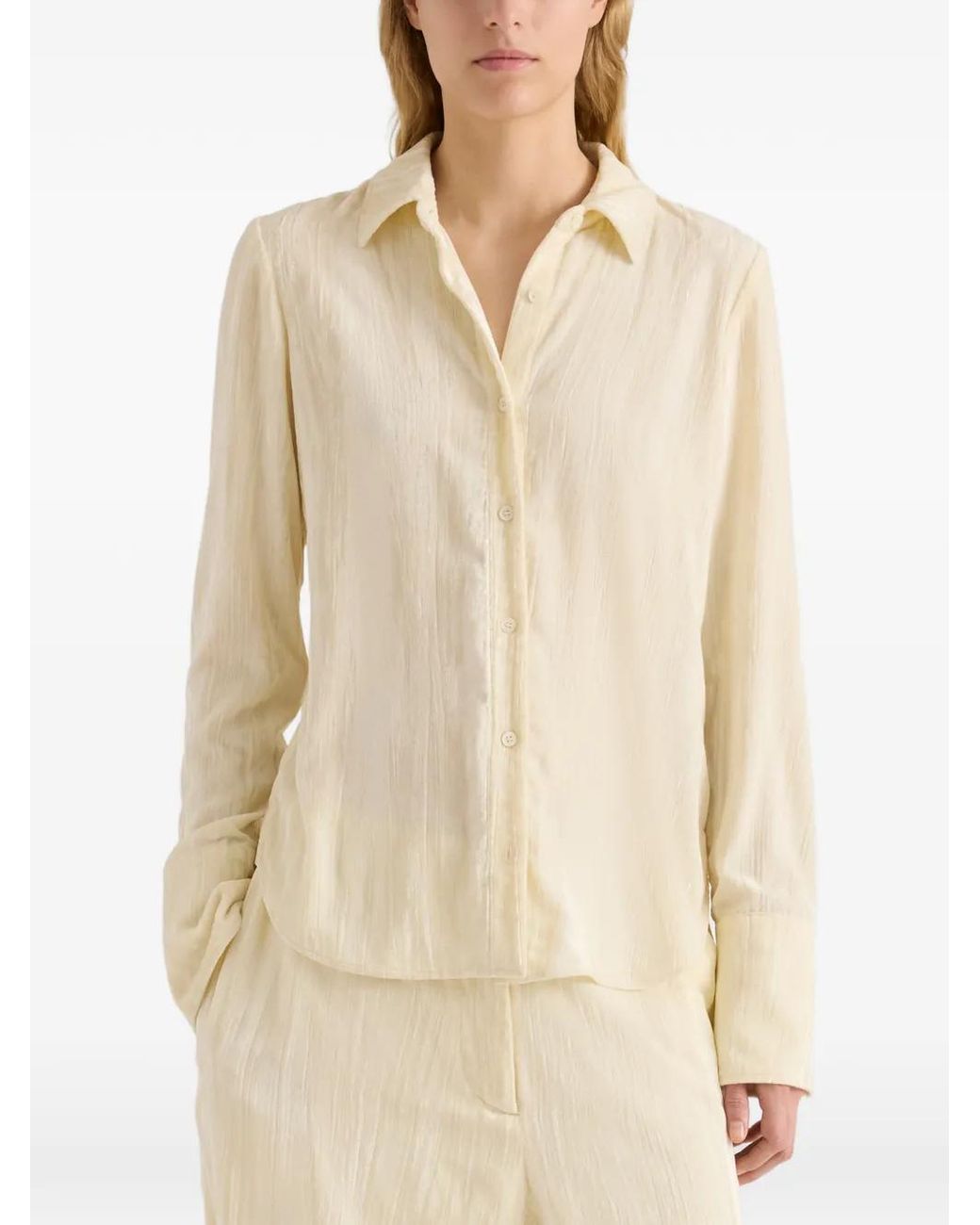 Proenza Schouler White Crushed-Velvet Shirt