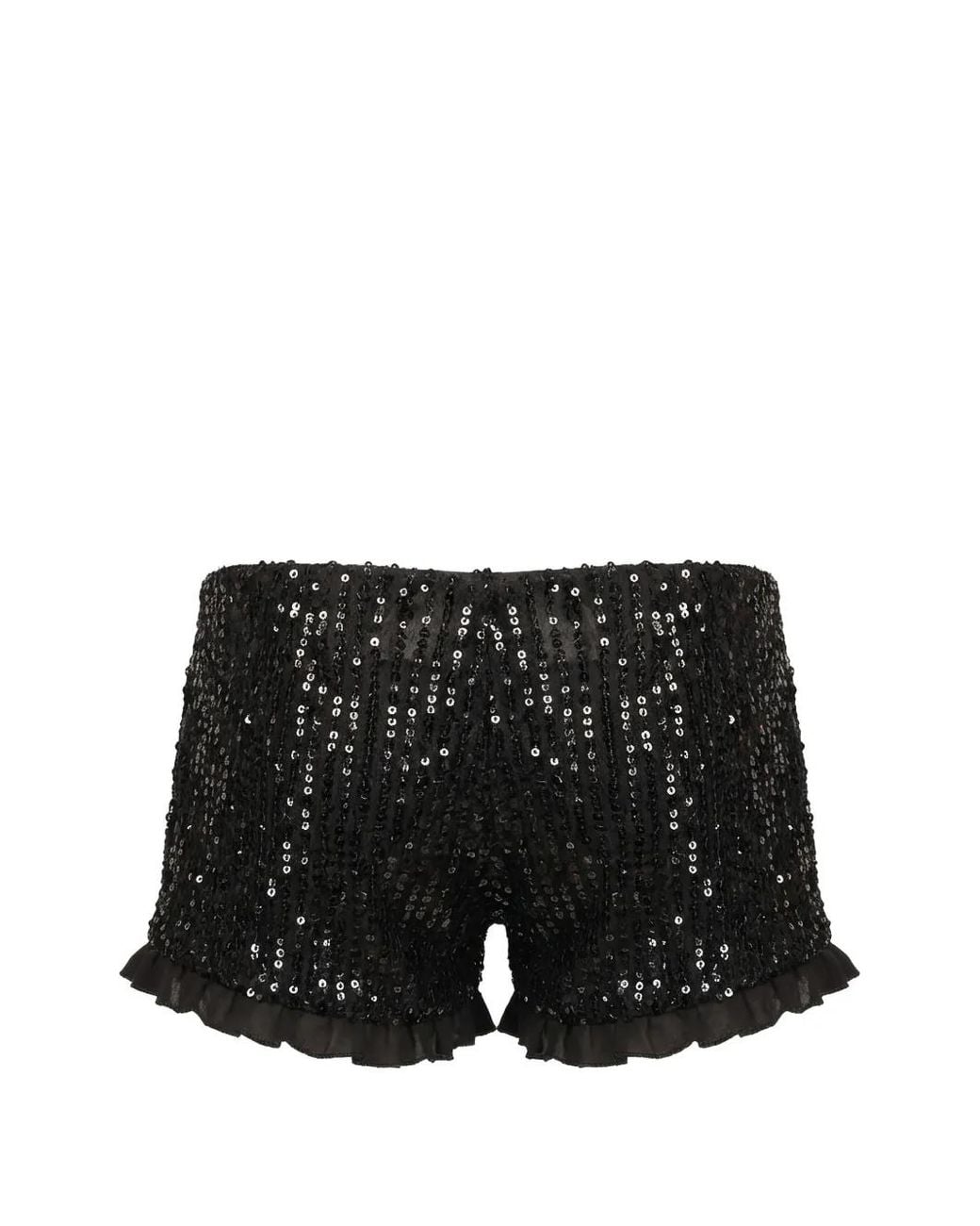 Valentino Garavani Black Sequin-Embellished Shorts