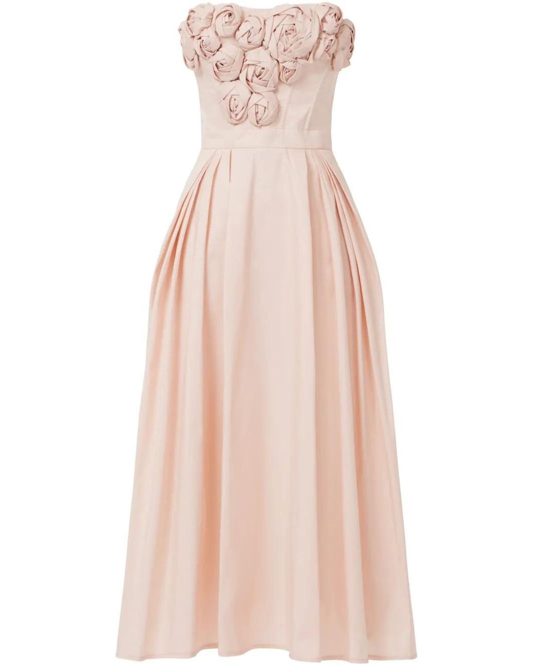 Elisabetta Franchi Rose-Appliqu Gabardine Midi Dress in Pink | Lyst Elisabetta Franchi Rose-Appliqu Gabardine Midi Dress in Pink | Lyst