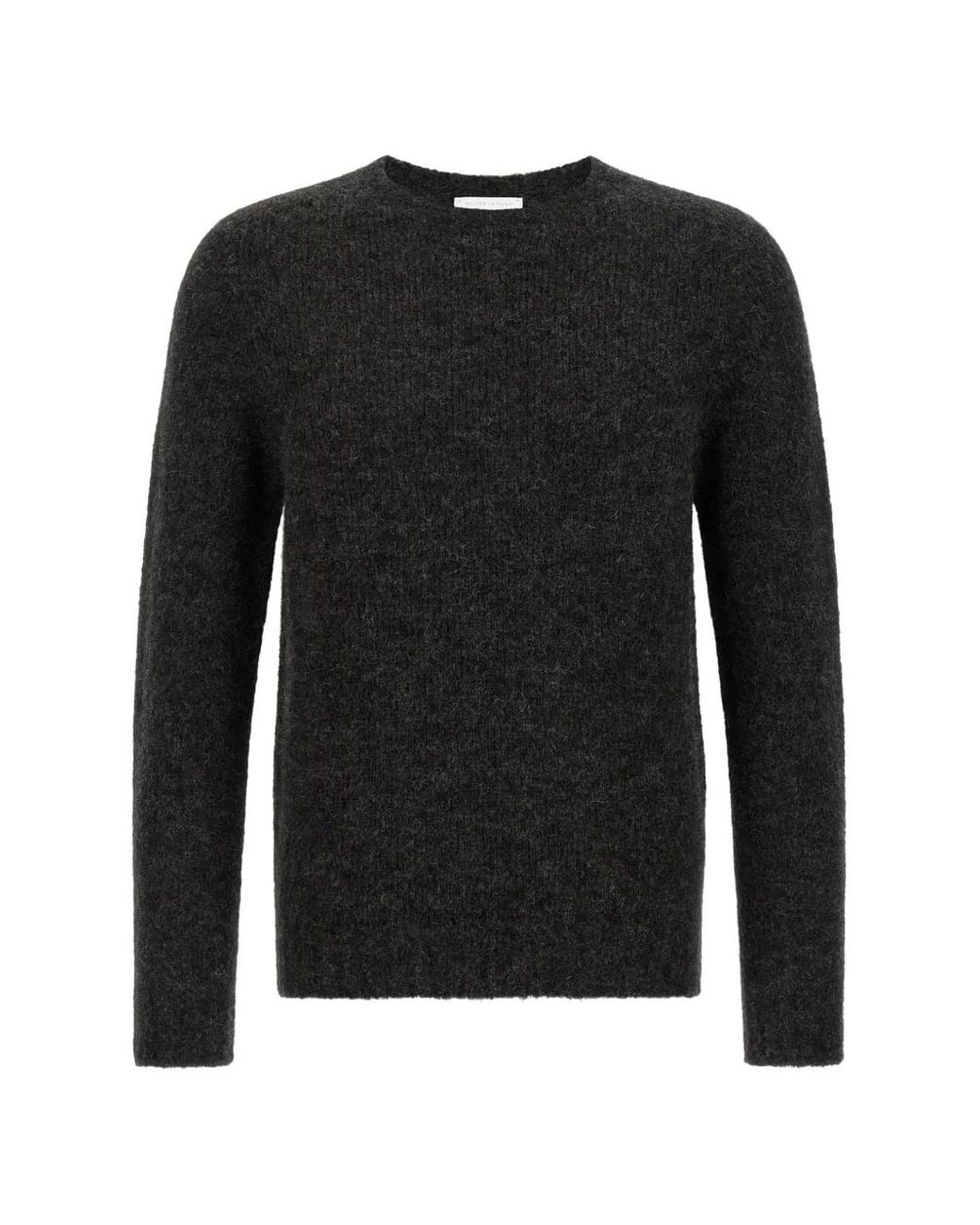 Oliver Lattughi Black Pull À Col Rond Et Effet Brossé for men