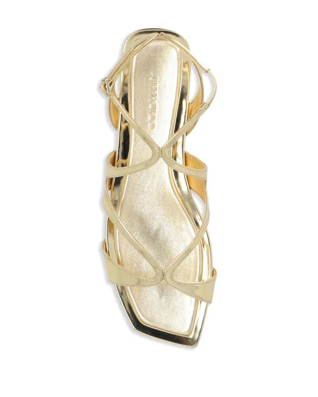 Jimmy Choo Metallic Ayla Liquid- Leather Sandals