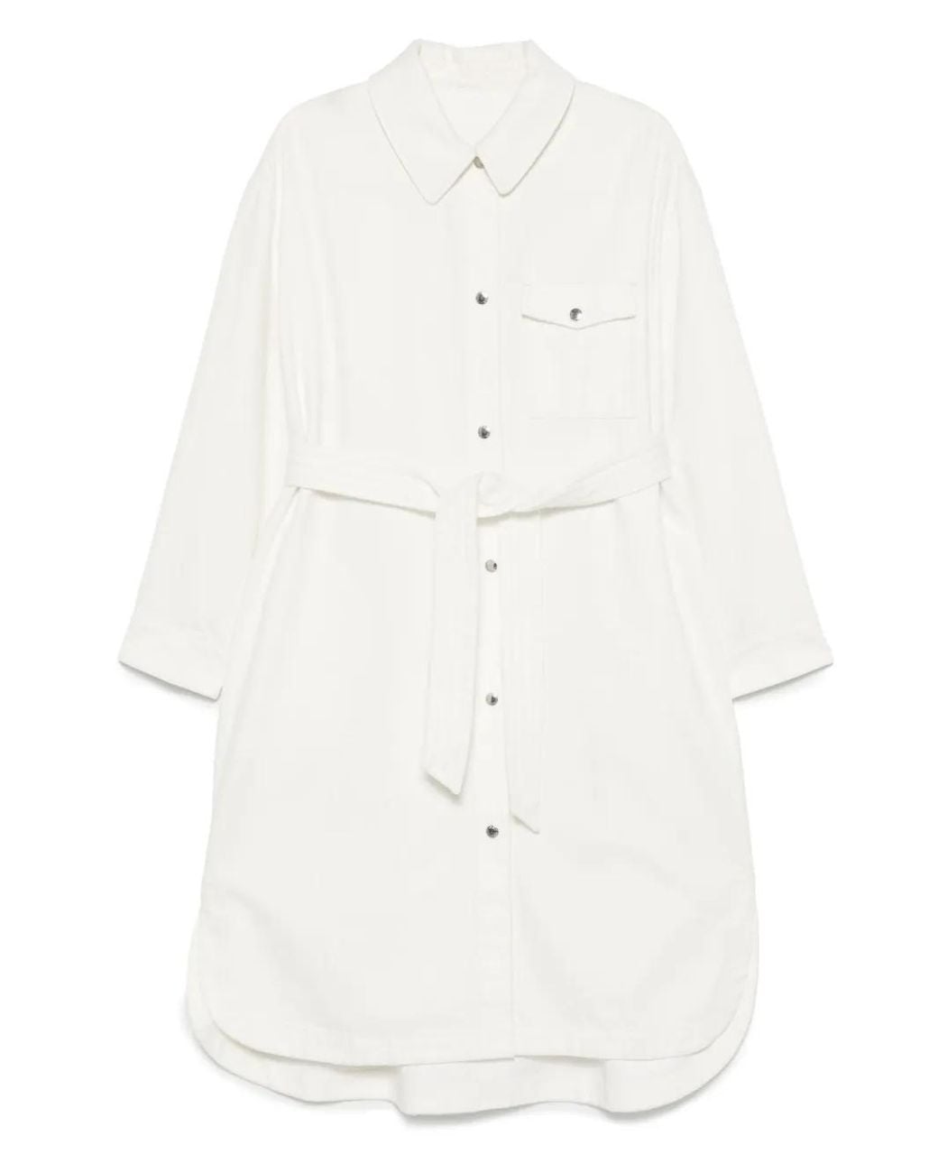 Yves Salomon White Denim Midi Dress