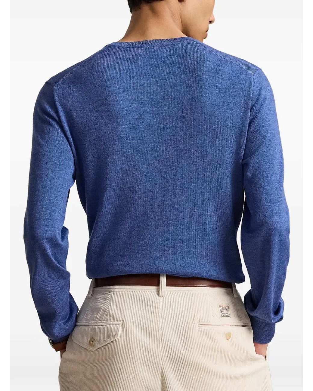 Polo Ralph Lauren Blue Wool Crew-Neck Sweater for men