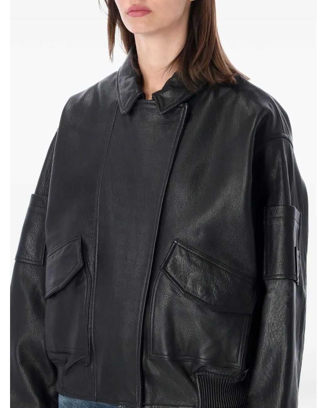 S.W.O.R.D Black Bomber Leather Jacket