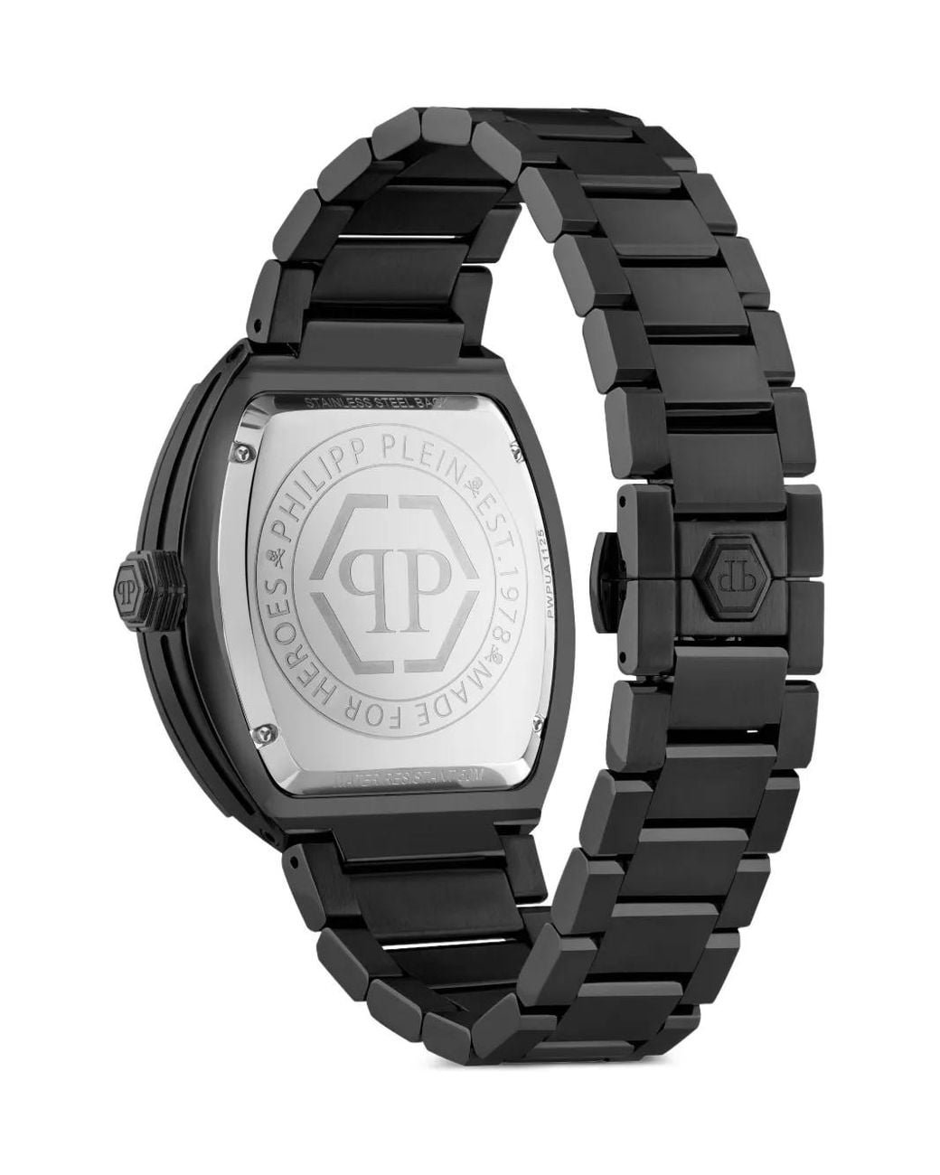 Philipp Plein Black The Hexagon Phantom 44Mm for men