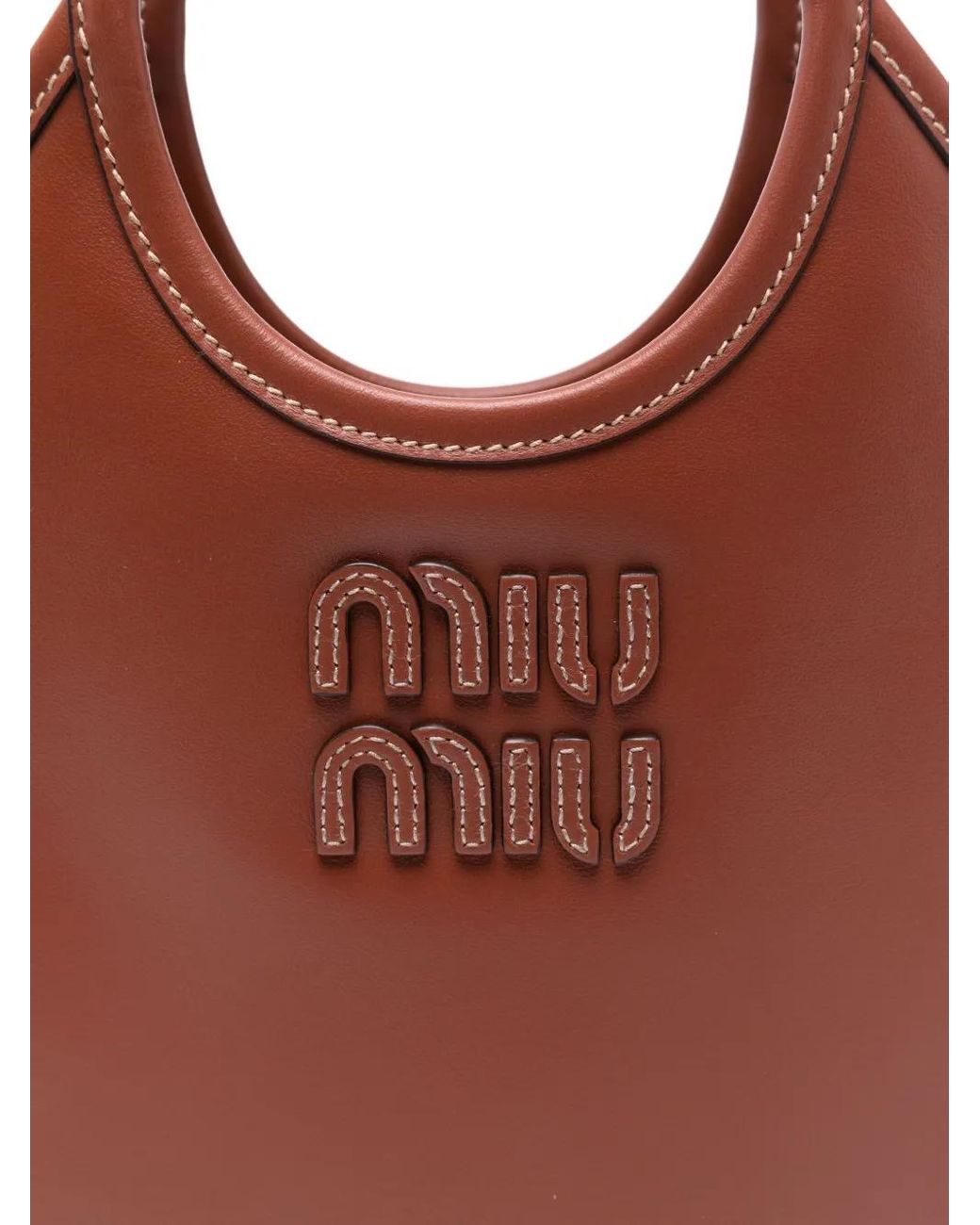 Miu Miu Red Logo-Appliqué Top-Handles Shoulder Bag