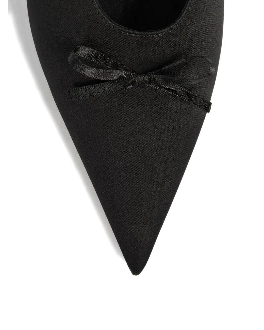 Totême Black The Bow Satin Pumps
