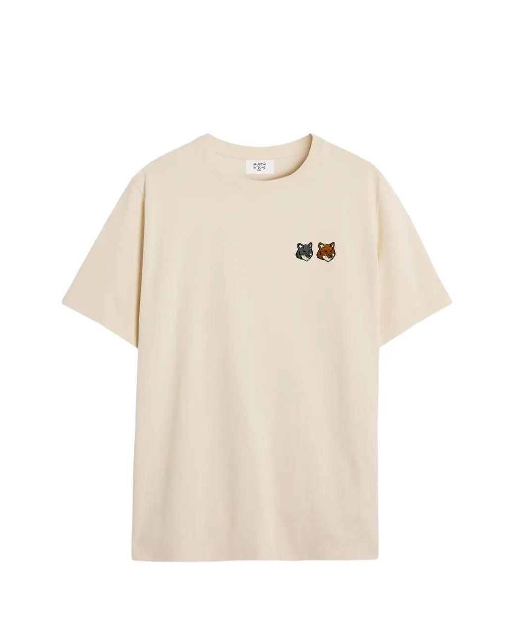 Maison Kitsuné Natural Double Fox Head T-Shirt for men