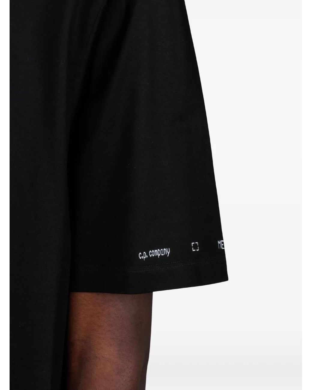 C P Company Black Metropolis Series Mercerized Jersey Short Sleeve T-Shirt for men