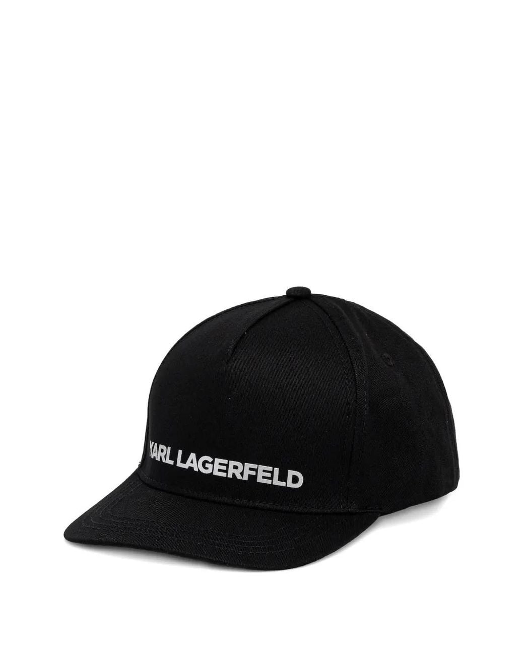 Karl Lagerfeld Black Logo-Lettering Curved-Peak Cap for men