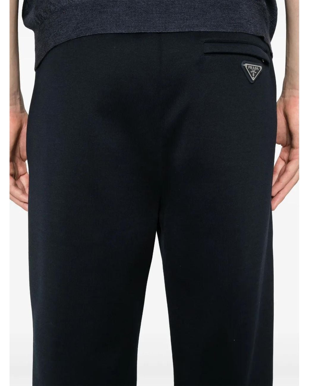 Prada Blue Triangle-Logo Track Pants for men