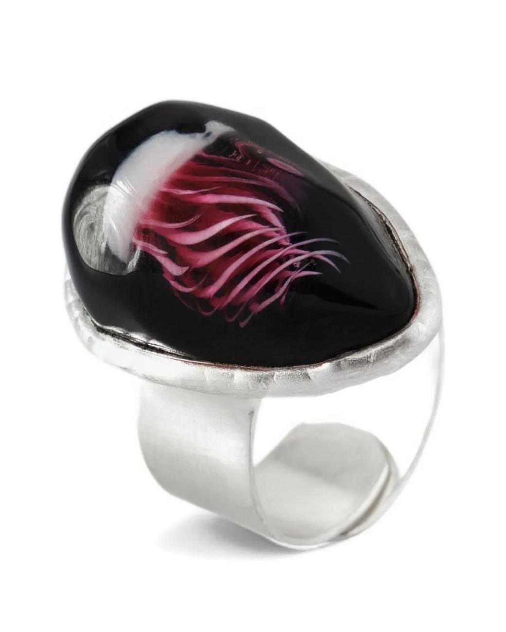 POISONED HEARTS Gray Jellyfish-Motif Ring
