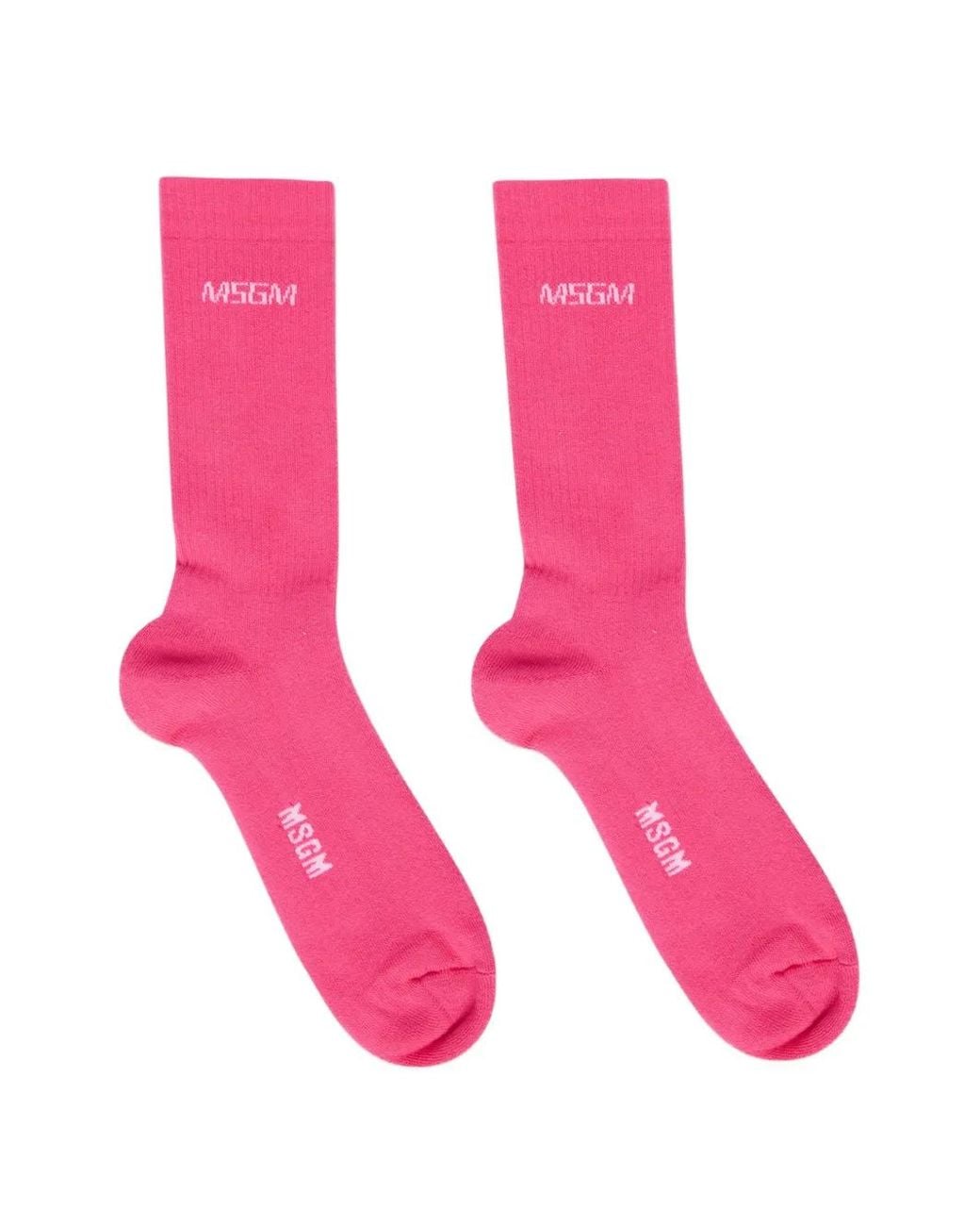 Calzini Con Logo di MSGM in Pink da Uomo
