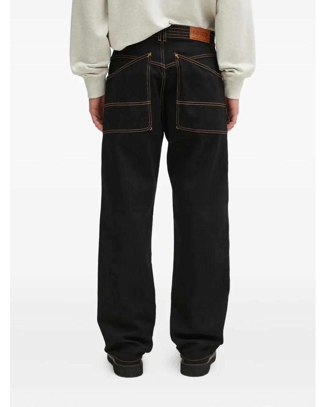 KENZO White Cargo Jeans for men