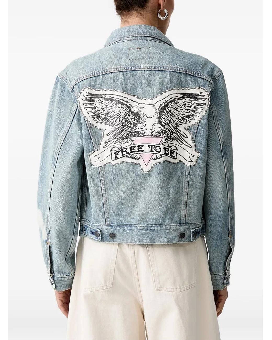 Levi's Blue Graphic-Patch Denim Jacket