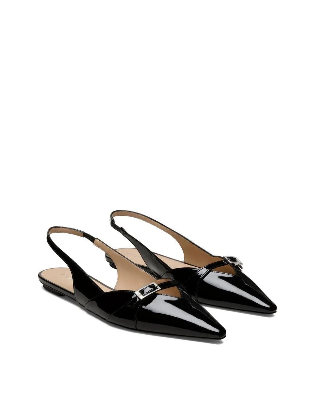 Stuart Weitzman White Georgie Flat Slingback Flats
