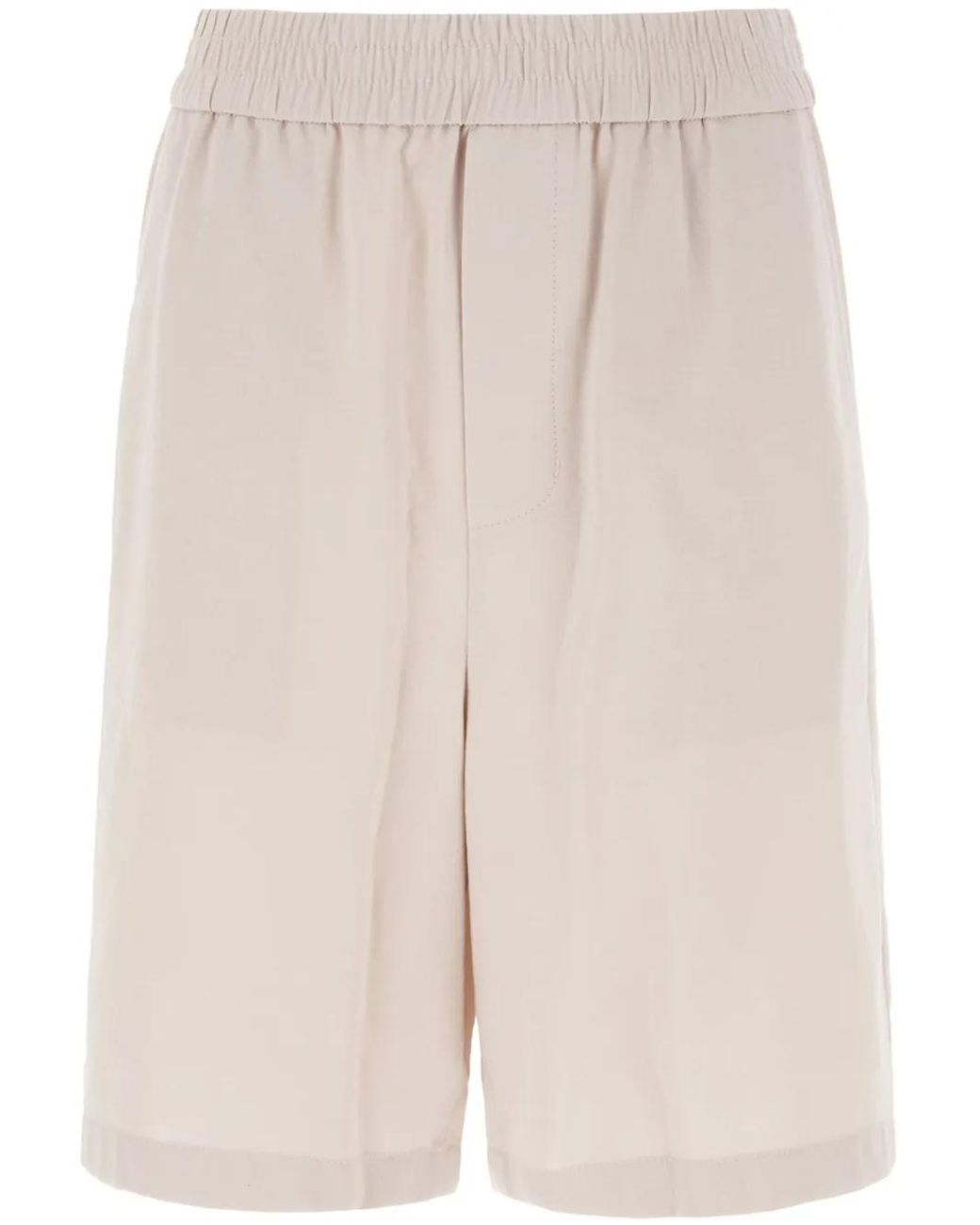 AMI White Elasticated Waist Bermuda for men