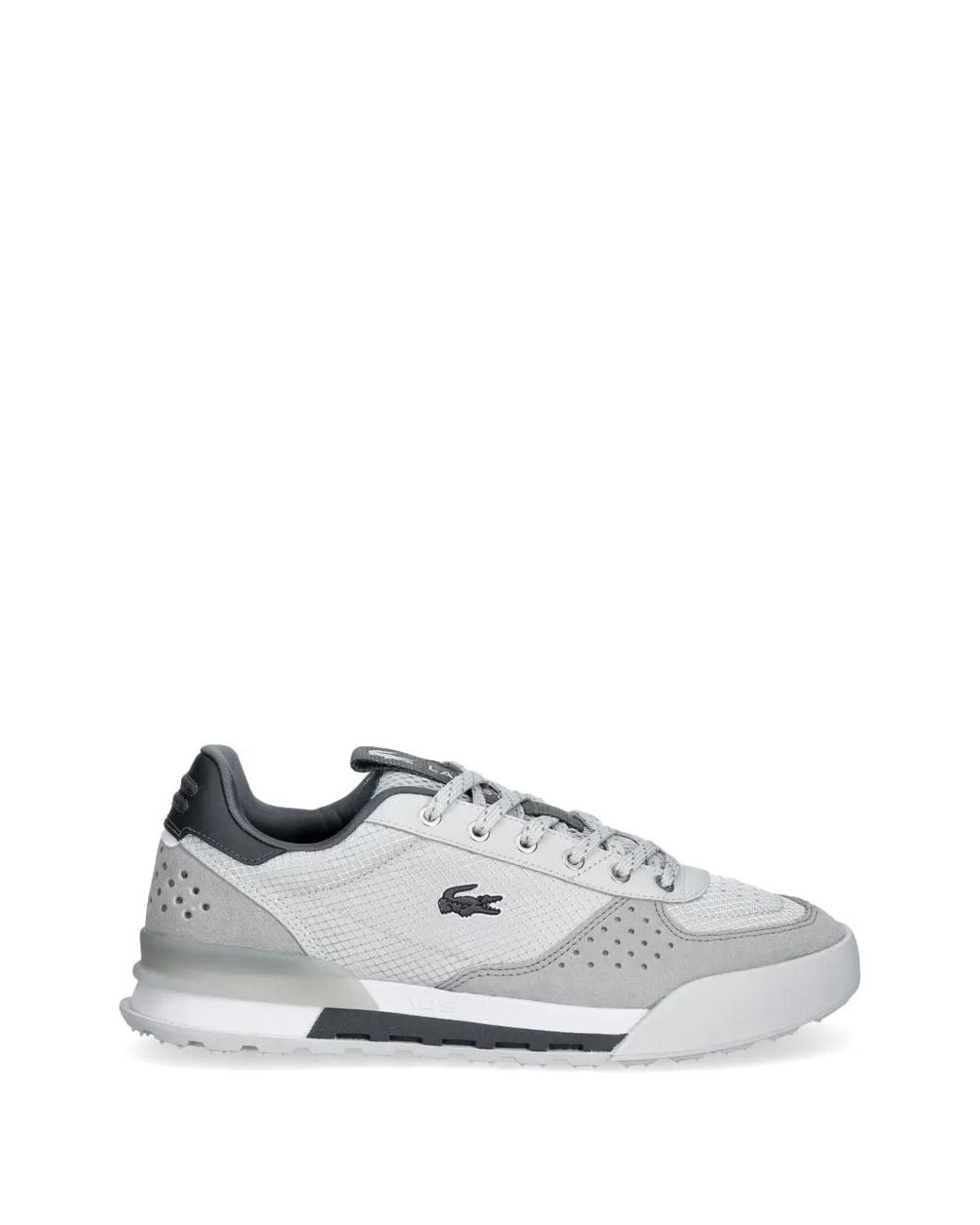 Lacoste White Slam Break Logo-Patch Panelled Sneakers for men
