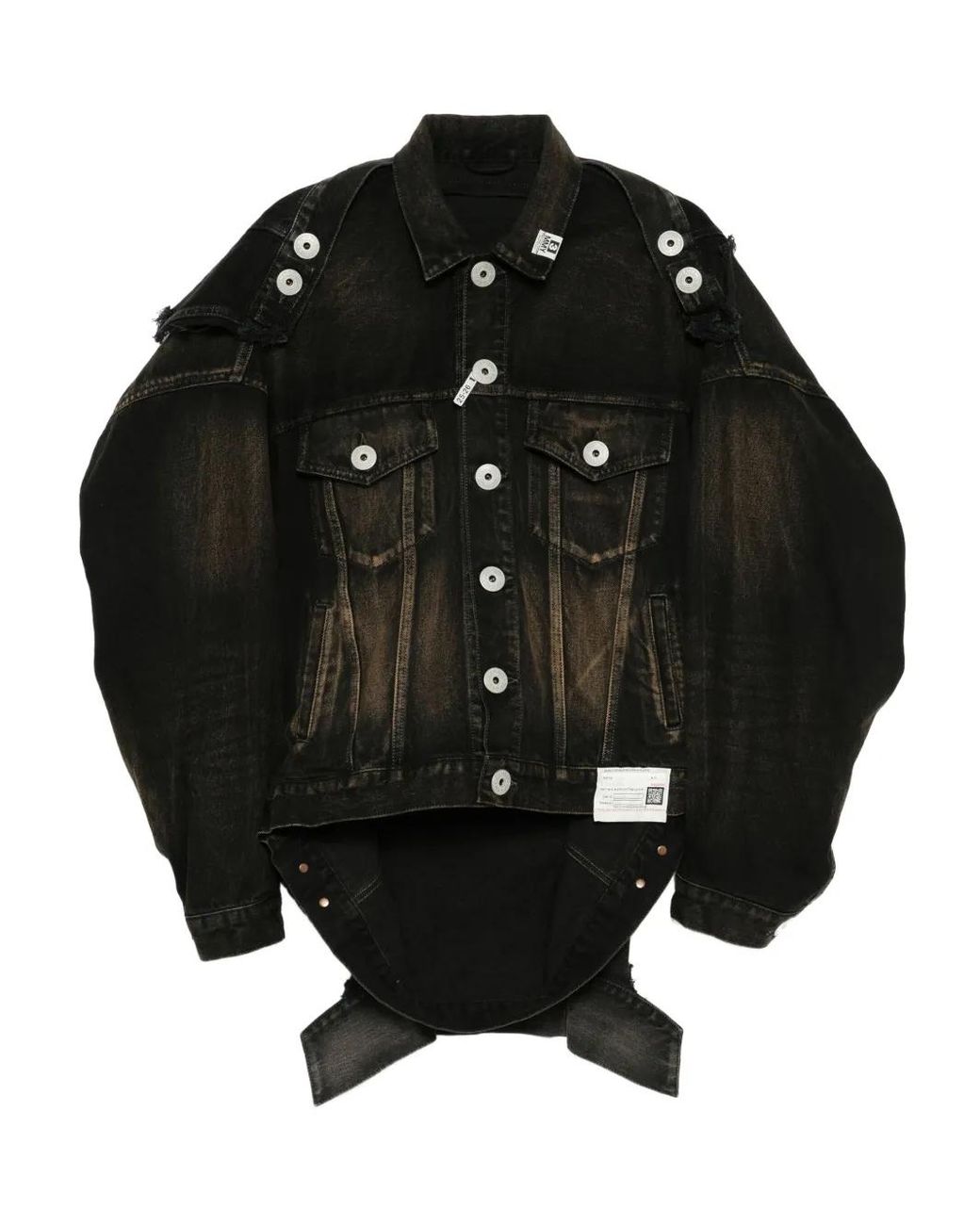 Maison Mihara Yasuhiro Black Reverse-Back Denim Jacket for men