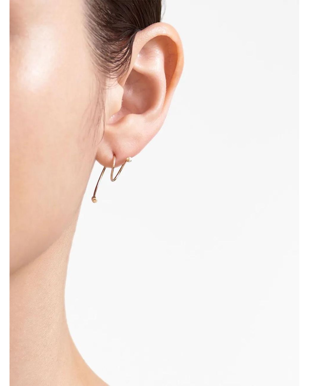 Shihara White 18Kt Twist Curl Single Earring