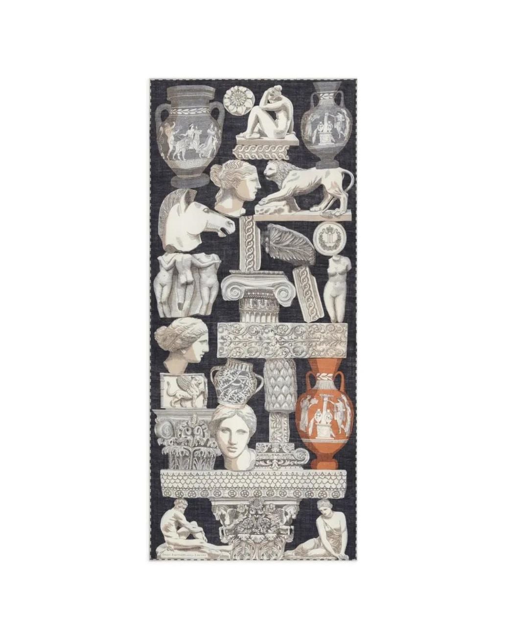 Inoui Edition Gray Archives 80 Graphic-Print Scarf
