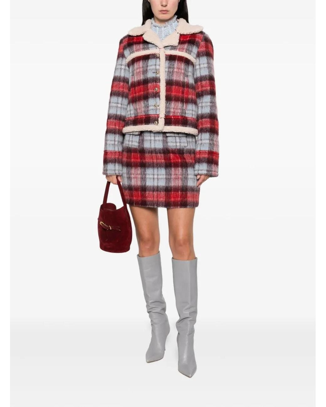 N°21 Red Checked Button Jacket