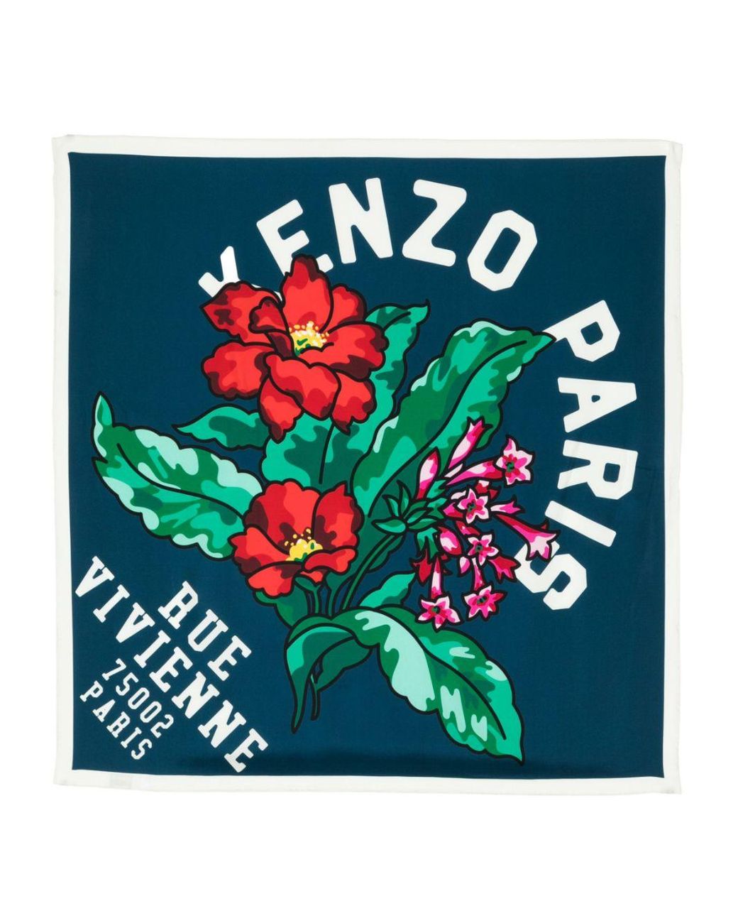Foulard en soie à logo imprimé KENZO pour homme en coloris Vert | Lyst
