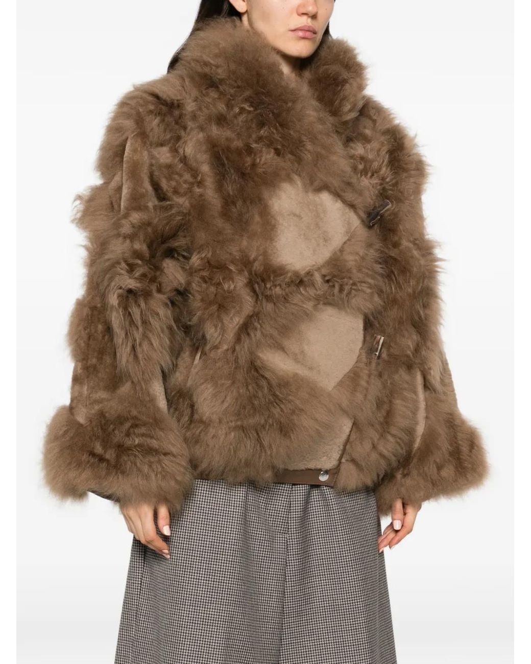 Envelope Brown Iceland Shearling-Trim Reversible Jacket