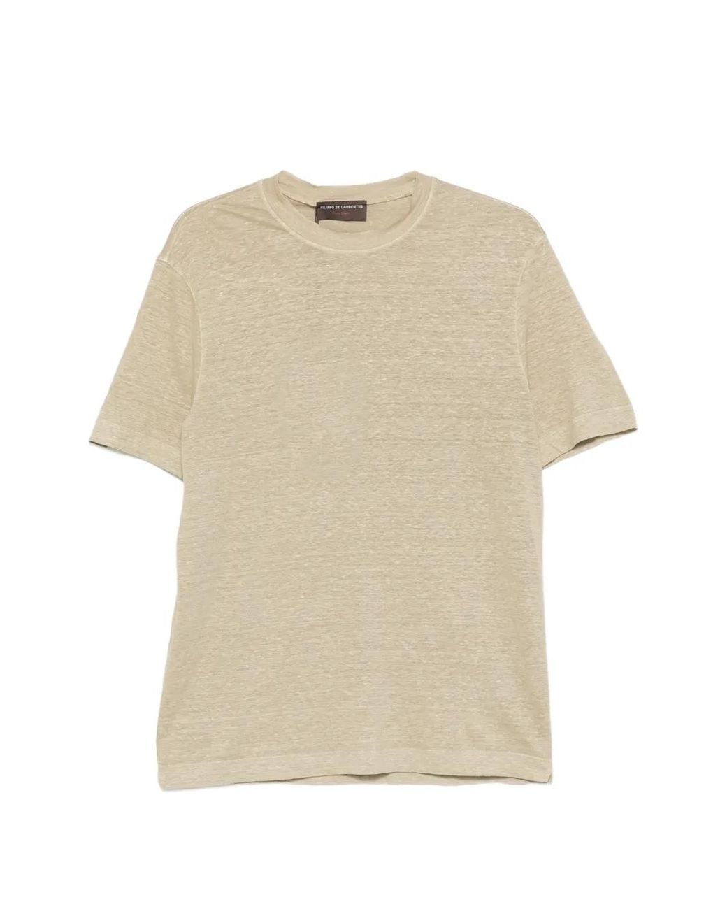 FILIPPO DE LAURENTIIS Natural Short-Sleeve T-Shirt for men
