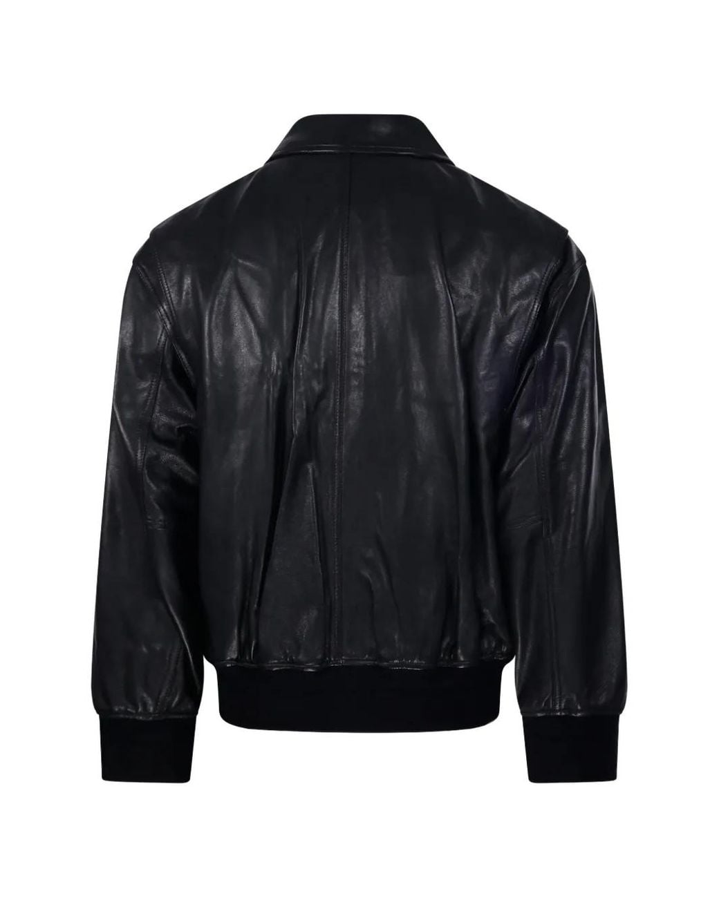 DUNST Black Zip-Up Panelled Leather Jacket for men