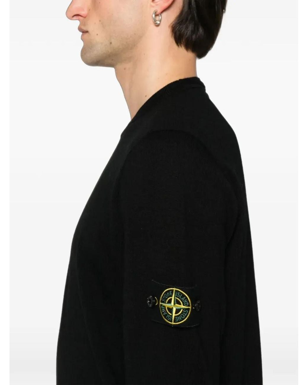 Stone Island Black 5100071 Light Pure Rws Wool Jumper for men