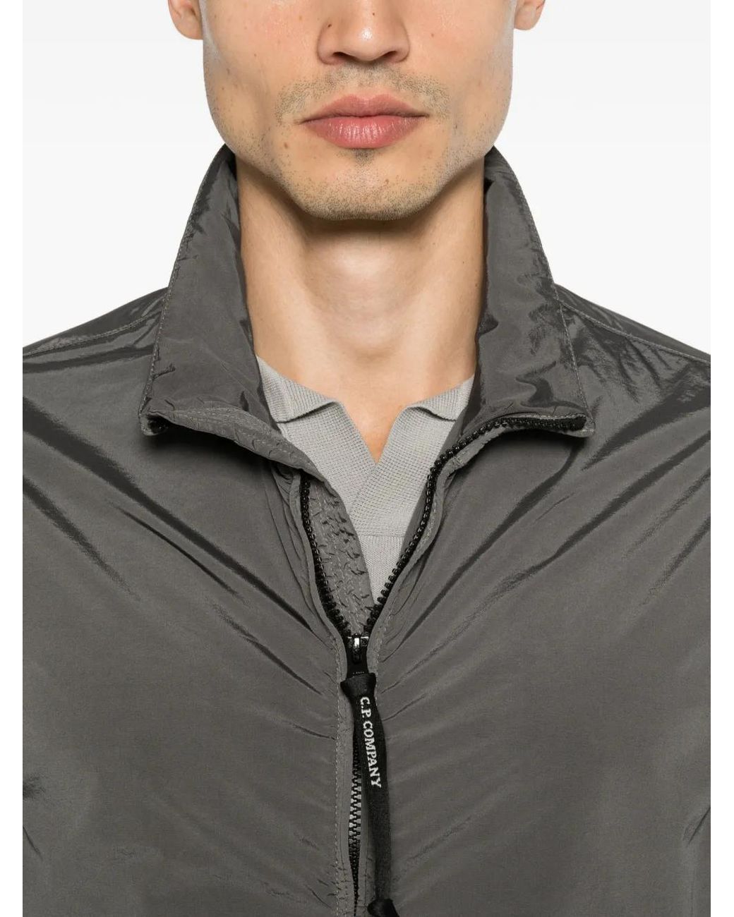 C P Company Gray Jacket Two-Way Zip for men