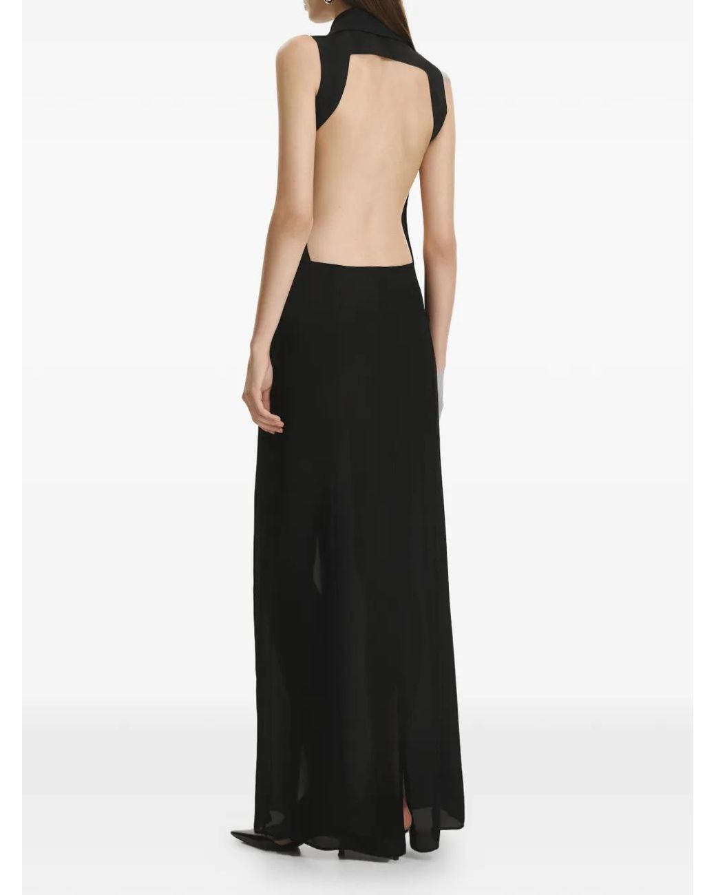 Vestiaire d'un Oiseau Libre Black Open-Back Ring Shirt Dress