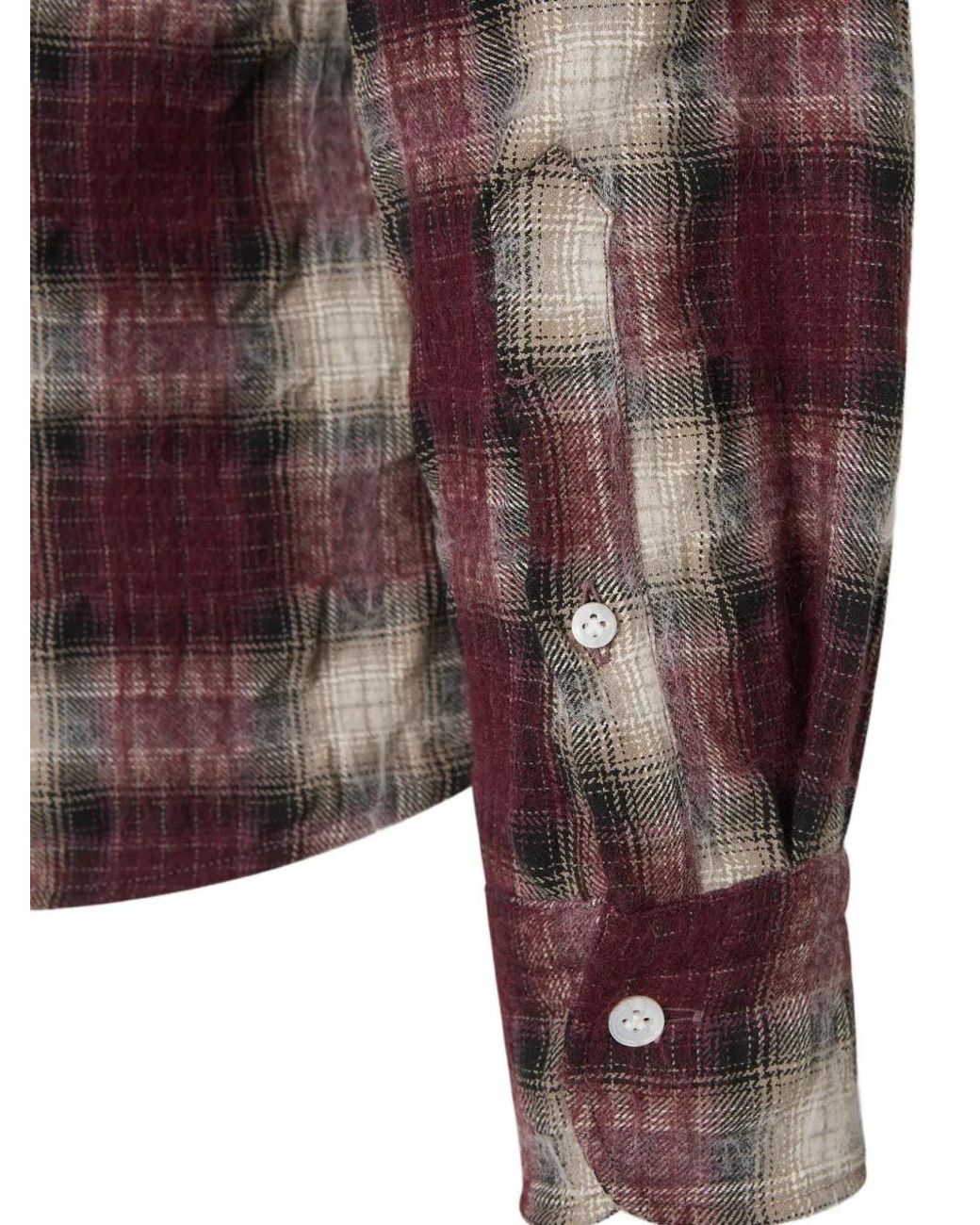 Vincenzo Di Ruggiero Brown Plaid-Check Distressed-Finish Shirt for men