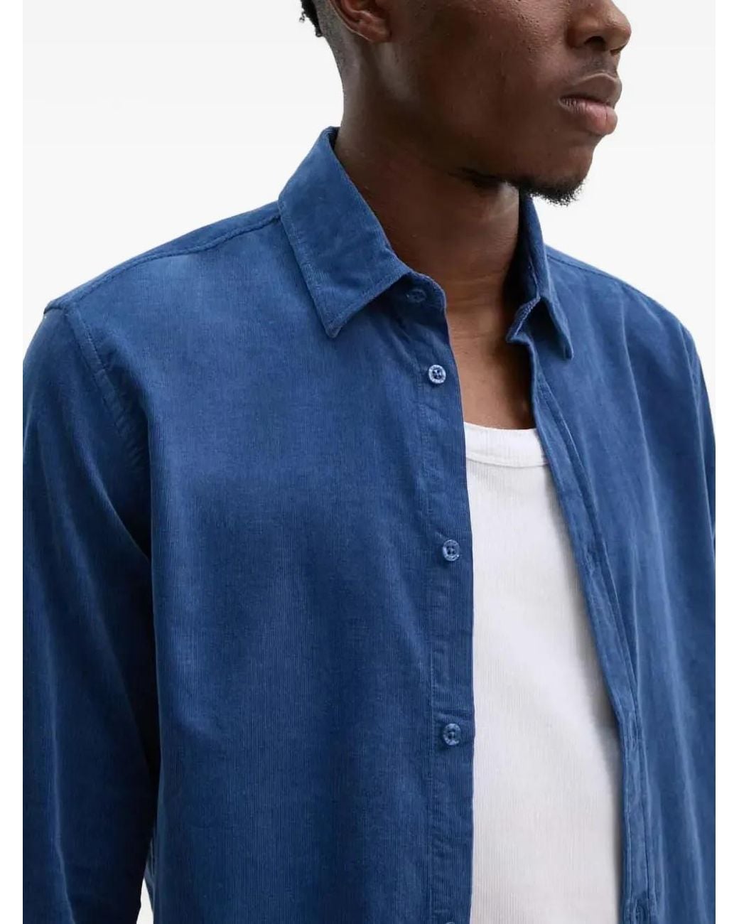 Samsøe & Samsøe Blue Saliam Corduroy Shirt for men