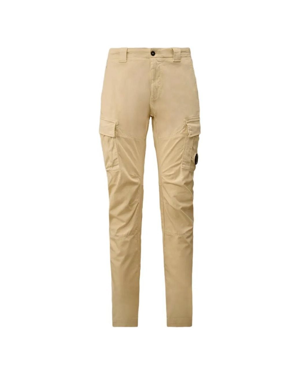 C P Company Natural Stretch Sateen Ergonomic Lens Cargo Trousers for men