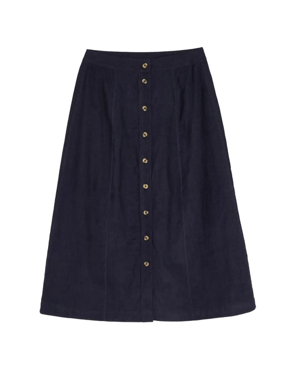 Chinti & Parker Blue Midi Button-Front A-Line Skirt