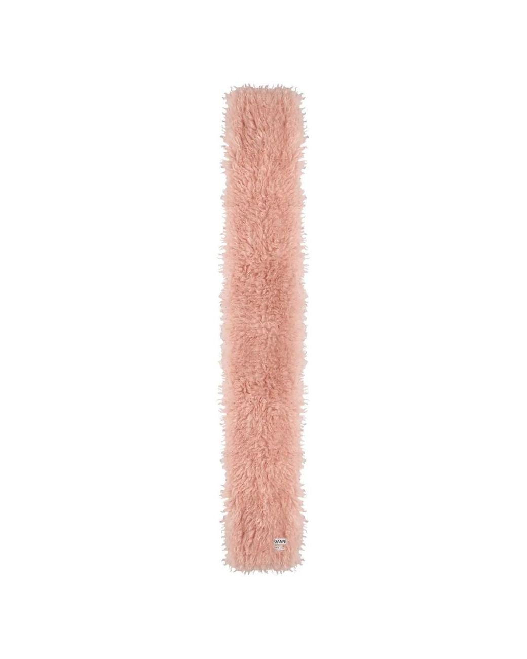 Ganni White Fluffy-Texture Scarf